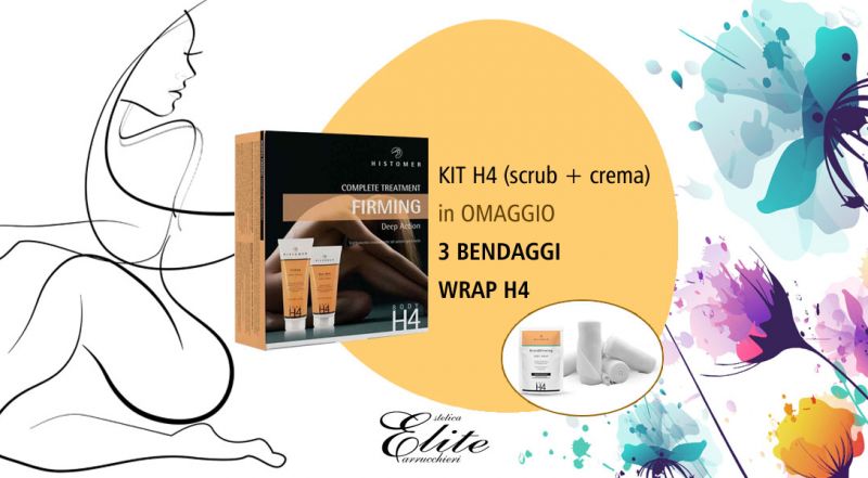 OFFERTA ACQUISTA ONLINE KIT H4 CON TRATTAMENTO RASSODANTI CORPO CON BENDAGGI WRAP H4